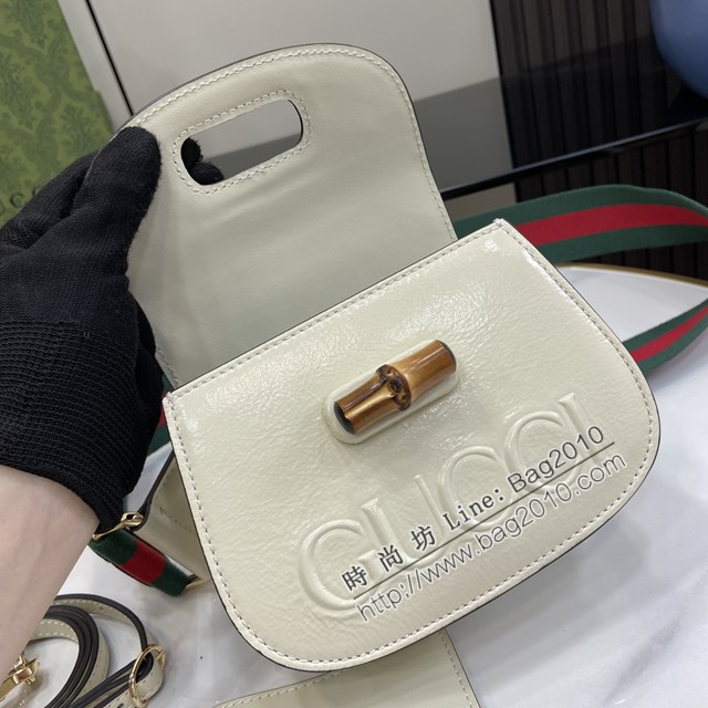 Gucci專櫃古馳最新款Bamboo 1947系列迷你竹節手提包肩背女包 jh2453型號：786482